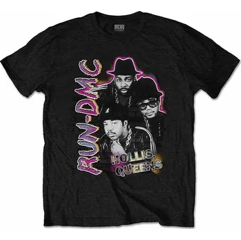 Pánská móda Run DMC tričko, Hollis Queens Homage Black, pánské M