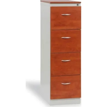 Kartotéka Kartotéka korpus ocel, čelo dřevo, 4 zásuvky JULIE, kalvados