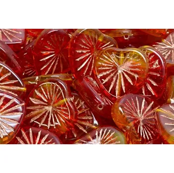 Korálek Korálky Kiwi Srdíčka č.2392 (18x18mm)