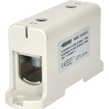Svorka univerzální UK 240/1 A, 425A, 1pól., AL/CU, krytá, šedá, na DIN/panel, ELEMAN 1006637