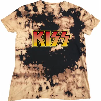 Pánská móda KISS tričko, Classic Logo Dip-Dye, pánské L