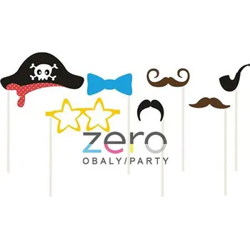 Party dekorace Fotorekvizity na špejli 'pirát' 7 ks