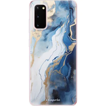 Pouzdro na mobilní telefon Odolné silikonové pouzdro iSaprio - Blue White Marble - Samsung Galaxy S20