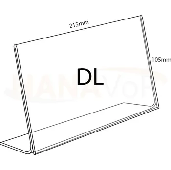 Plexi stojánek L DL na šířku 1/3A4 DL - 105 x 215 mm - 1 ks