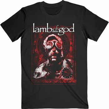 Pánská móda Lamb Of God tričko, Gas Mask Waves Black, pánské XXL
