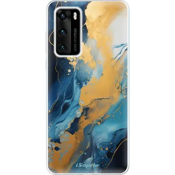Pouzdro na mobilní telefon Odolné silikonové pouzdro iSaprio - Blue Gold Marble - Huawei P40
