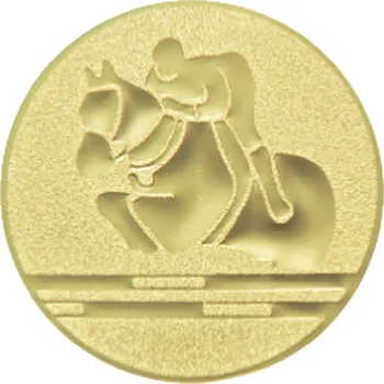 Emblém kůň - ve skoku, pr. 50 mm, zlato