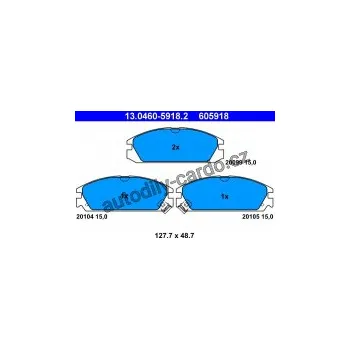Brzdový systém Sada brzdových destiček ATE 13.0460-5918 (AT 605918) - ACURA, HONDA
