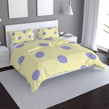 Povlečení Saténové povlečení Fialové tečky - Sablio - 140x220 / 90x70