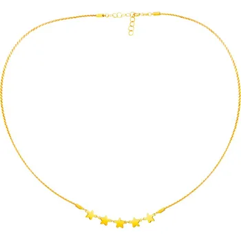 Náhrdelník Zlatý pevný náhrdelník se zapínáním - hvězdy - AP533-2872