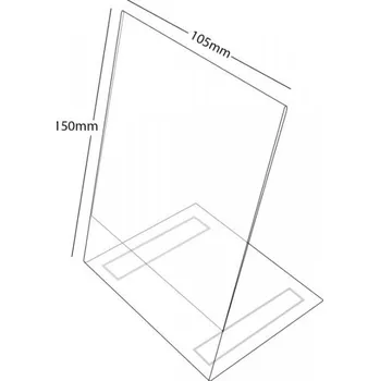 Plastový stojánek L 150 x 105 (A6) na výšku čirý se samolepkou 150 x 105 na výšku čirý se samolepkou - 1 ks
