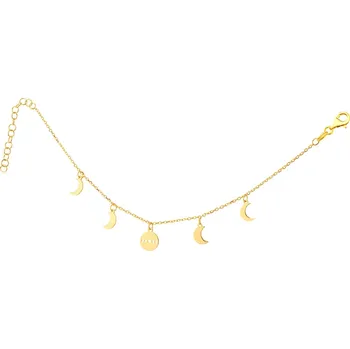Náramek Pozlacený stříbrný náramek - půlměsíce - AP532-4971