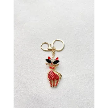 Přívěšek na klíče, červená kočka