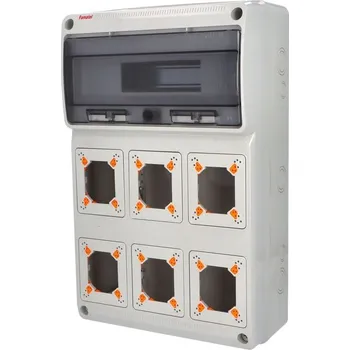 Rozvaděč FAMATEL Skříň 3962 ACQUA Combi IP65, 6 otvory, 13 modulů, 500x330x150mm 3962