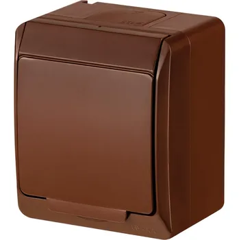 Elektrická zásuvka FAMATEL GALATEA IP44 Zásuvka SCHUKO (hnědá) 5324-06