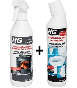 HG Hygienický gel na toalety 500 ml + HG čistič skleněných dvířek krbů a kamen 500 ml