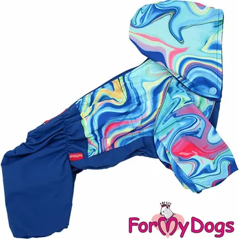 Obleček pro psa FOR MY DOGS Obleček – pláštěnka MULTICOLOUR, modrá Velikost: 20/XXL