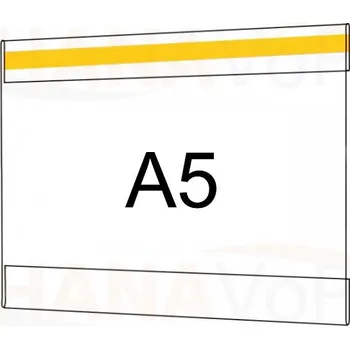 Plastová kapsa A5 na šířku typ C 1x pěnová samolepka PVC kapsa A5Š - 1x pěnová samolepka - 1 ks