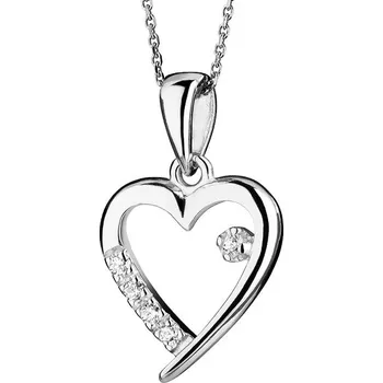 Přívěsek Přívěsek z bílého zlata se zirkony - srdce - Z-465.02