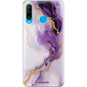 Pouzdro na mobilní telefon Odolné silikonové pouzdro iSaprio - Purple Gold Marble - Huawei P30 Lite