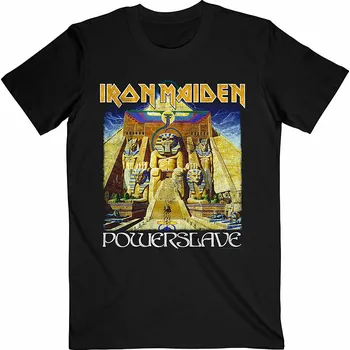 Pánská móda Iron Maiden tričko, Powerslave World Slavery Tour BP Black, pánské XL