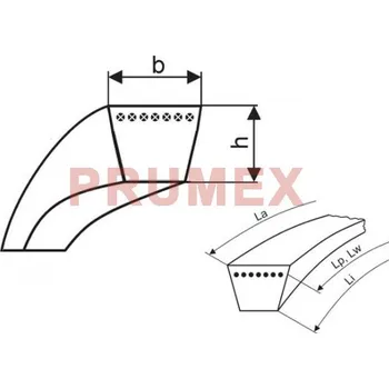 Klínový řemen XPZ 1337 Lw PP ProfiPlus-X Rubena