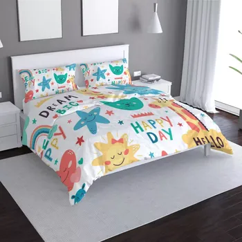 Povlečení Saténové povlečení Happy day - Sablio - 140x200 / 90x70