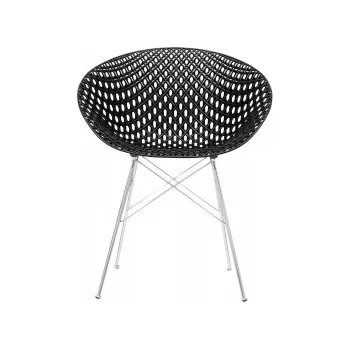 Jídelní židle Smatrik, černá-chromová, NOVÁ