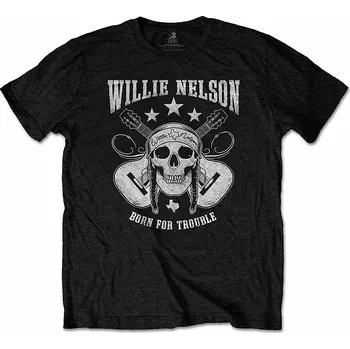 Pánská móda Willie Nelson tričko, Skull Black, pánské S