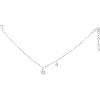 Náramek Stříbrný náramek se zirkony - chodidla, srdce - AP533-4606