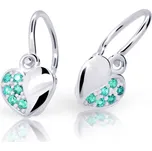 Cutie Jewellery Dětské náušnice z bílého zlata srdíčka C2160-B Mint Green Rozměry mm: 14*6mm