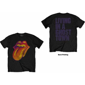Pánské tričko Rolling Stones tričko, Ghost Town Distressed Backprint Black, pánské M