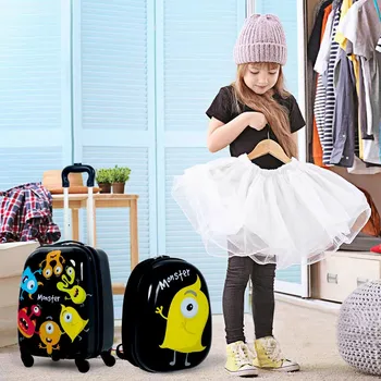 Costway Dětský kufr a batoh 2 dílná sada Strašidla