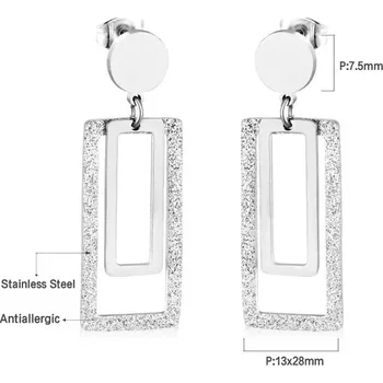 Náušnice Dlouhé visací náušnice z nerezové oceli - 235S