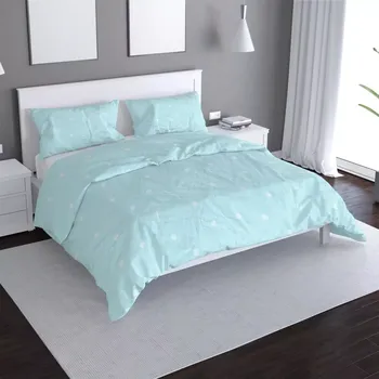 Povlečení Saténové povlečení Tečky na bledě modré - Sablio - 140x220 / 90x70