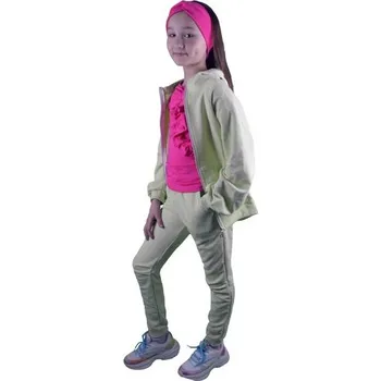 Dívčí tepláková souprava BY MIMI - sv. zelená - 104