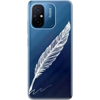 Pouzdro na mobilní telefon Odolné silikonové pouzdro iSaprio - Writing By Feather - white - Xiaomi Redmi 12C