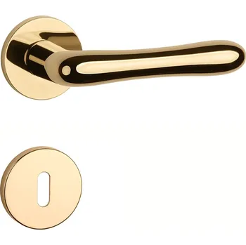 Dveřní kování AT - CYNIA - R 7S rozety BB, klika/klika OLV PVD - Mosaz leštěná lakovaná PVD