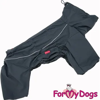 Obleček pro psa FOR MY DOGS pláštěnka PLAID GREY, šedá Velikost: 16/L