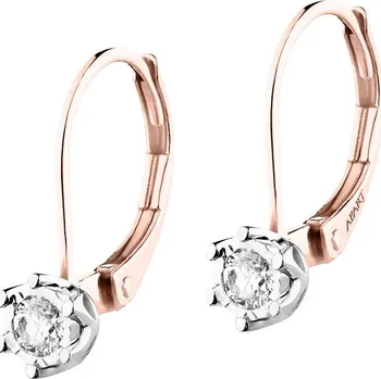 Náušnice Náušnice z růžového a bílého zlata s brilianty - 0,15 ct - ryzost 585 - 109.461