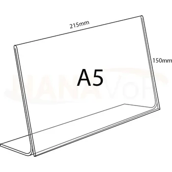 Plexi stojánek L A5 na šířku A5 - 150 x 215 mm - 1 ks