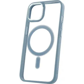 Silikonové TPU pouzdro Satin Clear Mag pro Apple iPhone 13, modrá
