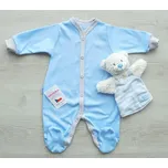 AMÁLKA Modrý bavlněný overal, šedé lemování Velikost: 74