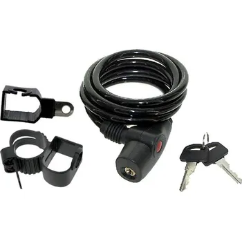 Zámek na kolo Zámek M Wave spirála 8x1500mm, držák na sedlovku,2 klíče