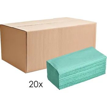 Papírový ručník Z-Z ručník papírový skládaný 1-vrstvý zelený (250 ks) 20 ks