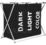 Koš na prádlo trojitý - 146 L - skládací - černý