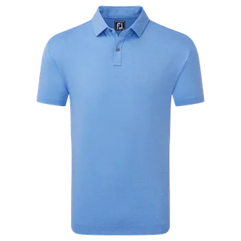 Pánské tričko FootJoy Heather Self Collar pánské triko, světle modré