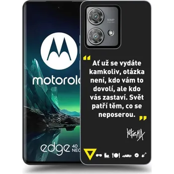 Pouzdro na mobilní telefon Picasee silikonový černý obal pro Motorola Edge 40 Neo - Kazma - SVĚT PATŘÍ TĚM, CO SE NEPOSEROU