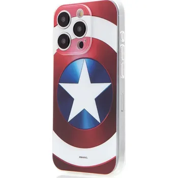 Pouzdro na mobilní telefon Kryt MARVEL pro Apple iPhone 15 Pro Max - Kapitán Amerika - gumový - červený