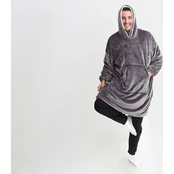 XPOSE® Mikinová deka - tmavě šedá Mikroplyš